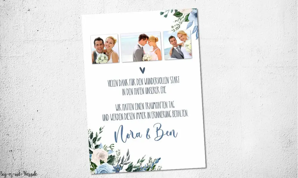 Danksagungen zur Hochzeit