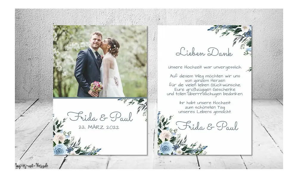 Dankeskarten Hochzeit Postkarte