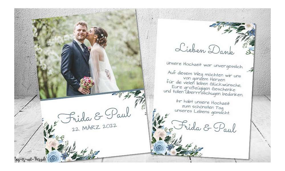 Dankeskarten Hochzeit Postkarte