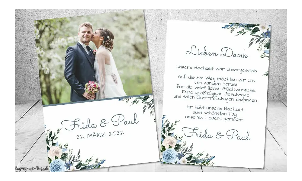Dankeskarten Hochzeit Postkarte