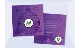 Weihnachtskarte, Karte Weihnachten geschäftlich "Logokugel" lila
