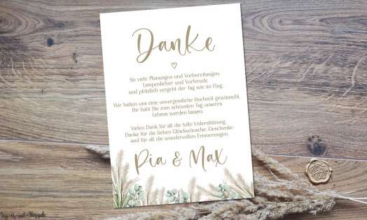 Dankeskarten Hochzeit Boho chic