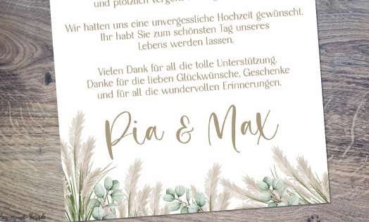 Dankeskarten Hochzeit Boho chic