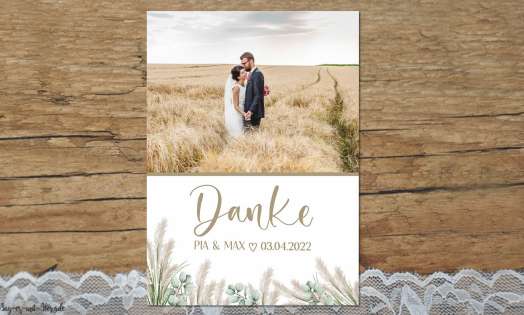 Dankeskarten Hochzeit Boho chic