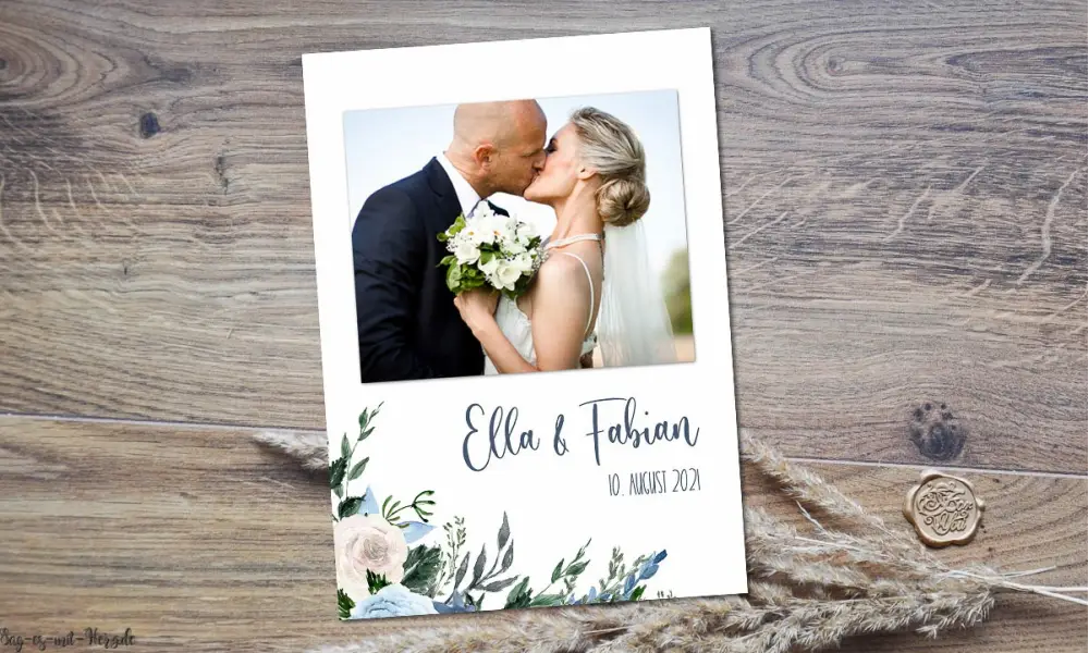 Dankeskarten Hochzeit mit Bild
