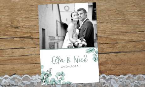 Dankeskarte Hochzeit Eukalyptus Greenery