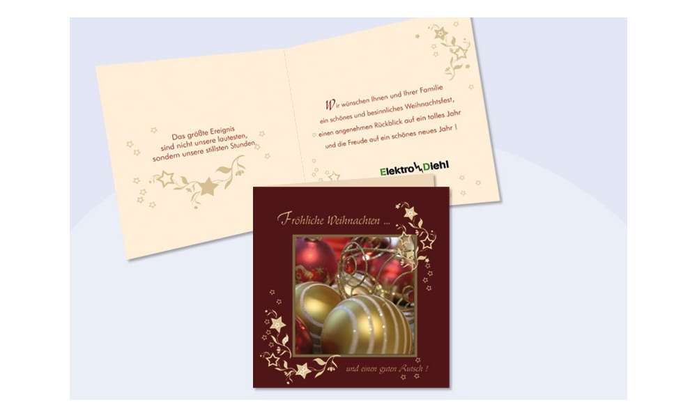Weihnachtskarte mit eingedrucktem Text und Logo "Sternenzauber" Weihnachtskarte mit eingedrucktem Text und Logo "Sternenzauber"