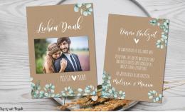 Dankeskarten Hochzeit Kraftpapier Eukalyptus Boho