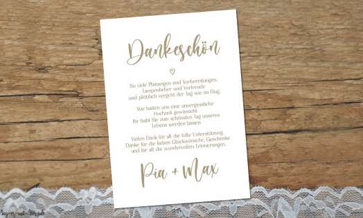 Danksagung Hochzeit Boho