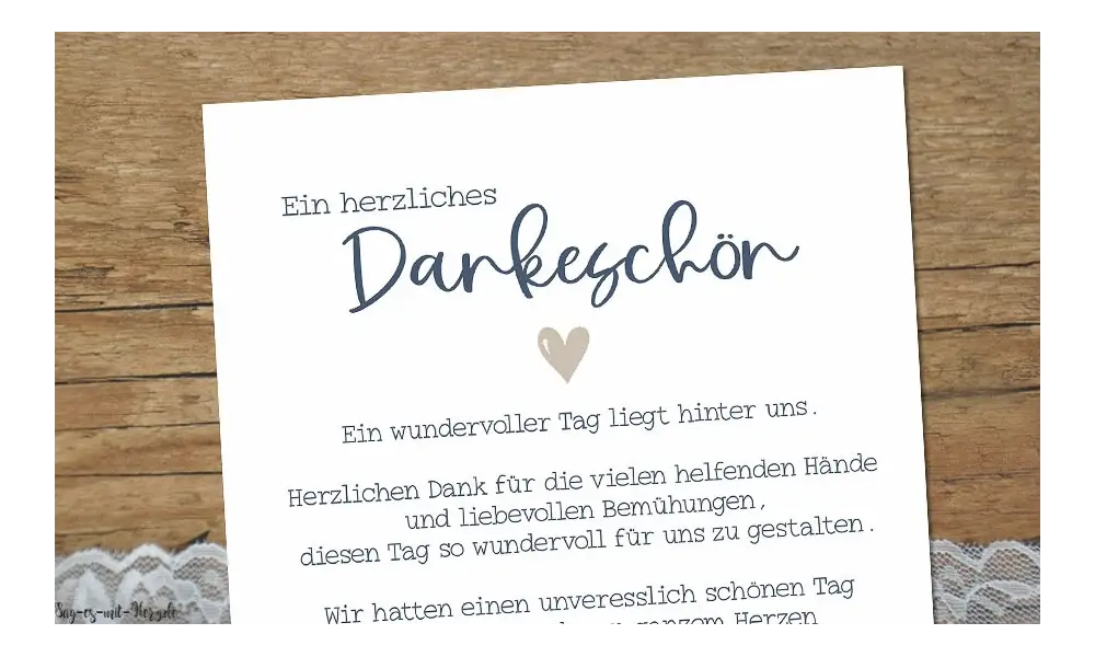 Danksagungskarten zur Hochzeit Pampas