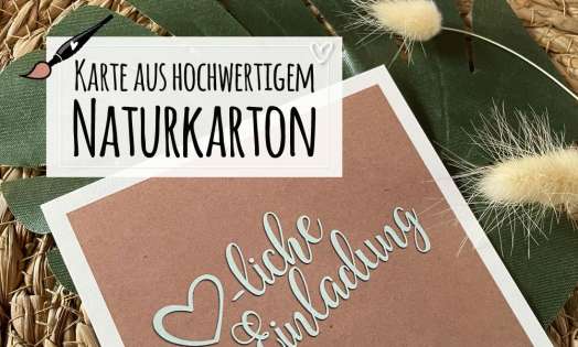 Einladungskarte Hochzeit Kraftpapier Spitze Eukalyptus Postkarte