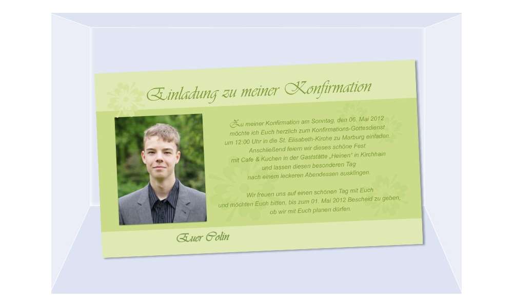 Einladung Kommunion / Konfirmation, Fotokarte 10x18 cm