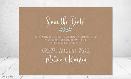 Einfache Einladungskarten Hochzeit Vintage