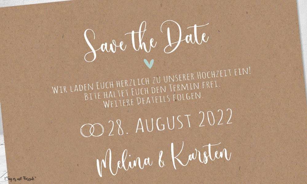 Einfache Einladungskarten Hochzeit Vintage