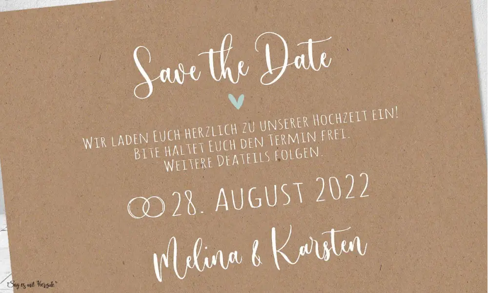 Einfache Einladungskarten Hochzeit Vintage