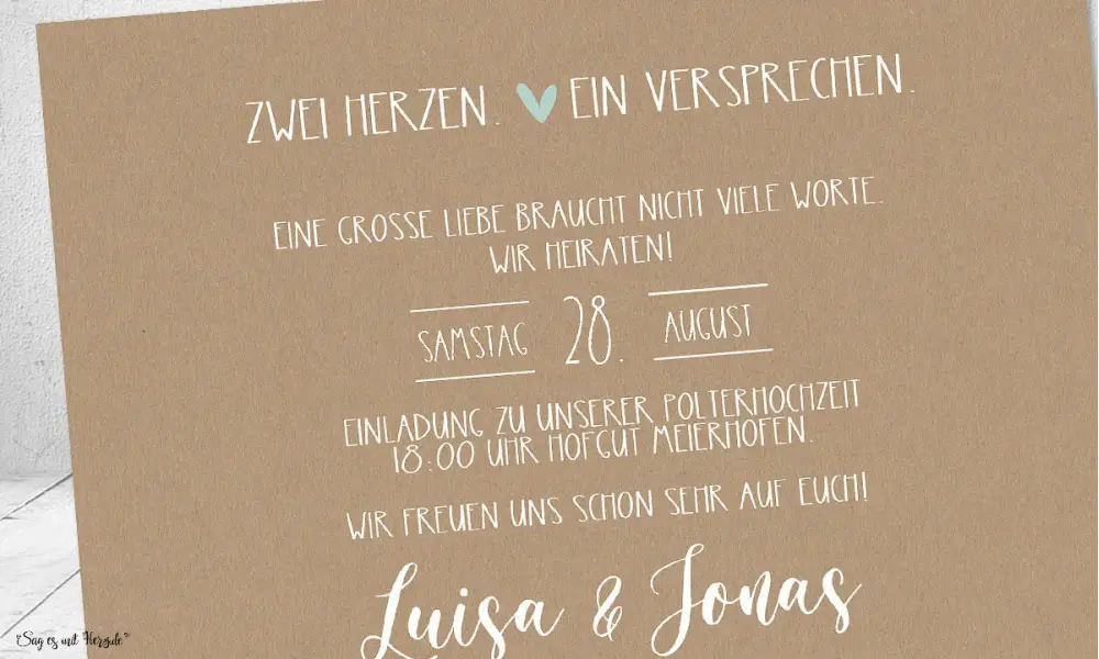 Einladungskarten Hochzeit Boho Polterabend