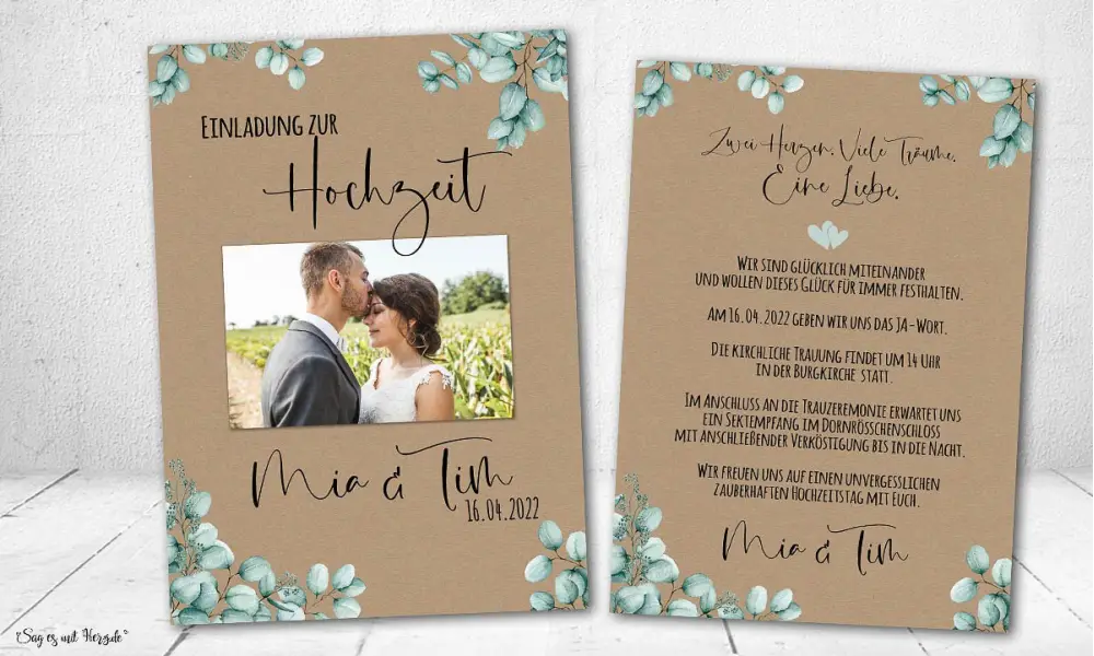 Einladungskarten Hochzeit Vintage mit Foto