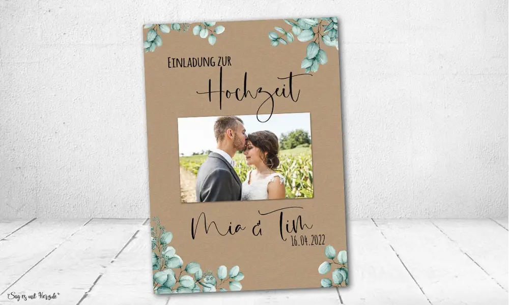 Einladungskarten Hochzeit Vintage mit Foto