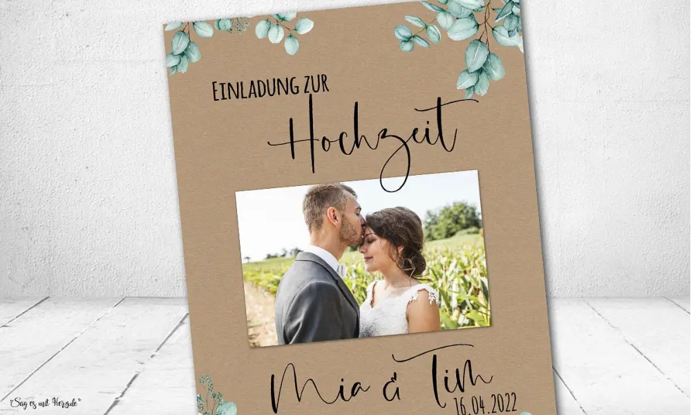 Einladungskarten Hochzeit Vintage mit Foto