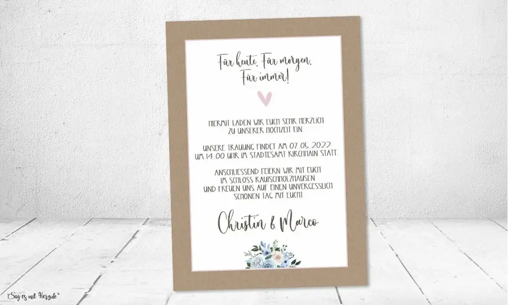 Einladungskarte Hochzeit Geweih