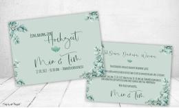 Einladungskarten Hochzeit soft Greenery
