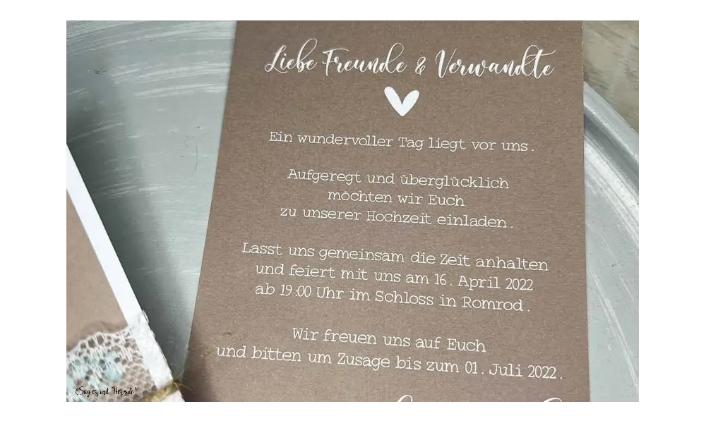 Einladungskarten Hochzeit Eukalyptus Kraftpapier
