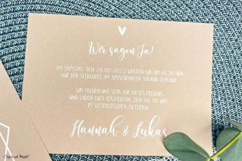 Einladung Hochzeit Kraftpapier