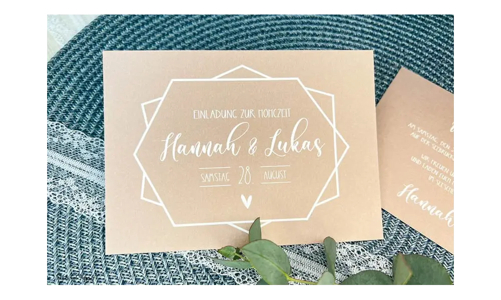 Einladung Hochzeit Kraftpapier