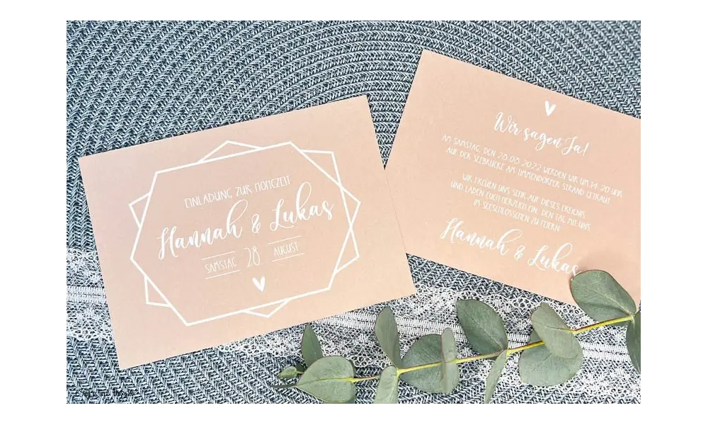 Einladung Hochzeit Kraftpapier
