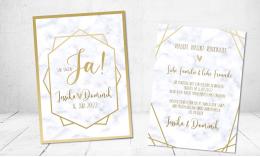 Einladungskarten Hochzeit Gold Boho Vintage