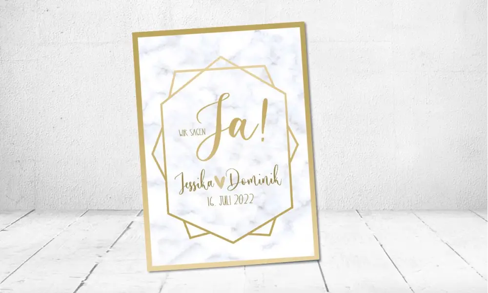 Einladungskarten Hochzeit Gold Boho Vintage