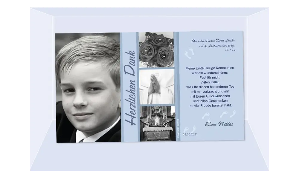 Danksagung Kommunion / Konfirmation, Fotokarte 10x15 cm, flieder