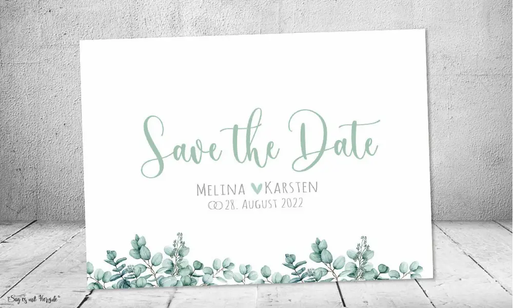 Save the Date Einladung Hochzeit Eukalyptus