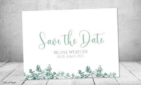 Save the Date Einladung Hochzeit Eukalyptus