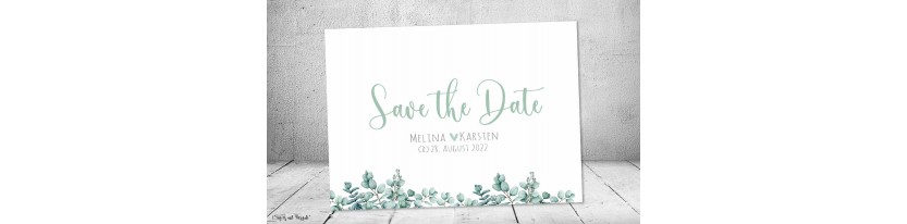 Save the Date Einladung Hochzeit Eukalyptus