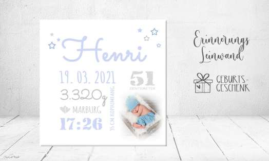 Geburtsdaten Leinwand Geschenk zur Geburt Baby