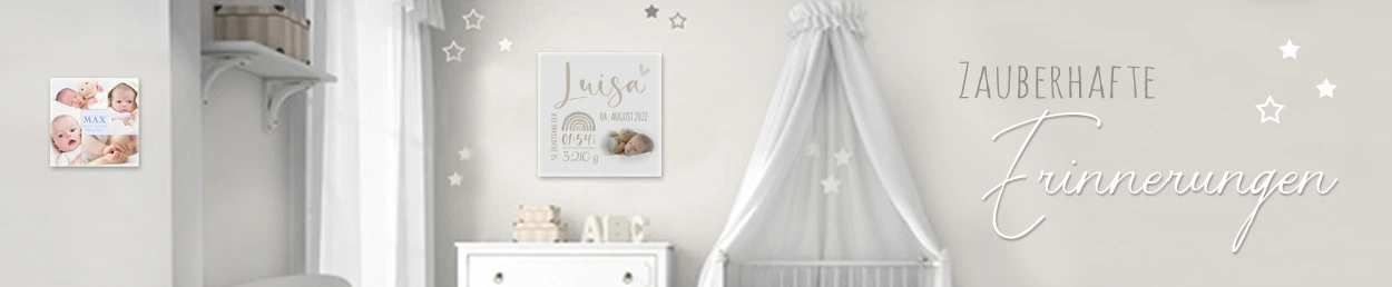Baby Leinwand - Wandbild mit Geburtsdaten - personalisiert