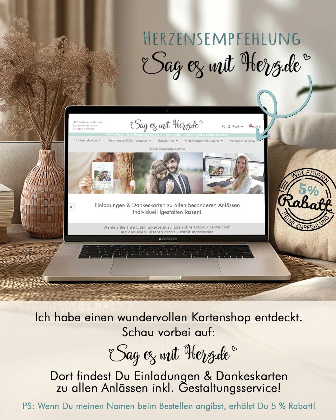 Sag es mit Herz Rabatt - empfehlen & sparen
