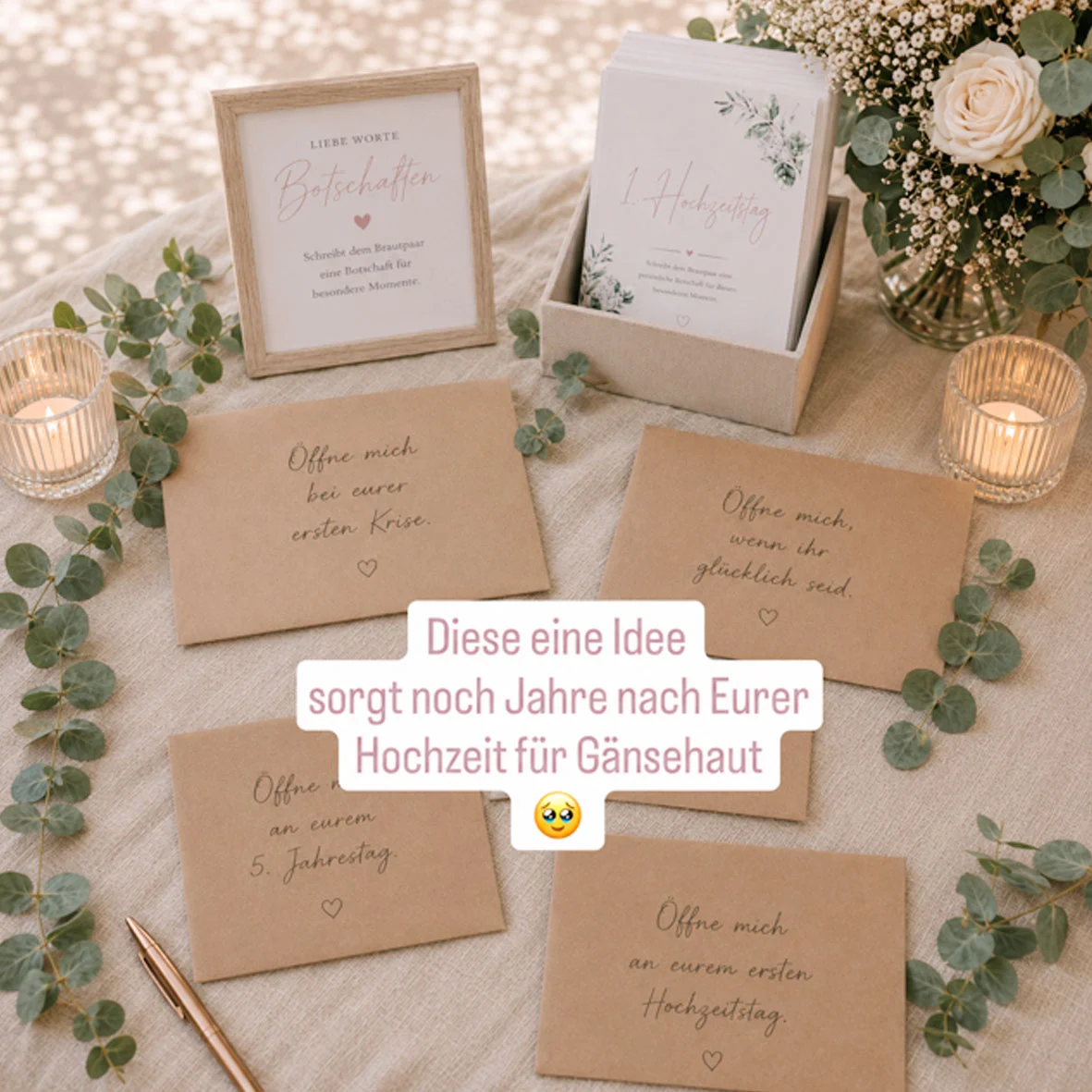 Zeitkapsel Karten als Gästebuchalternative zur Hochzeit