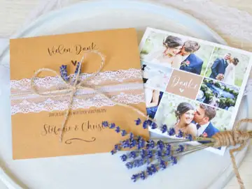 Dankeskarten Hochzeit gestalten lassen