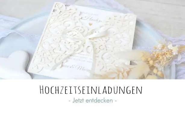 Einladungskarten Hochzeit Kraftpapier Lasercut Spitze