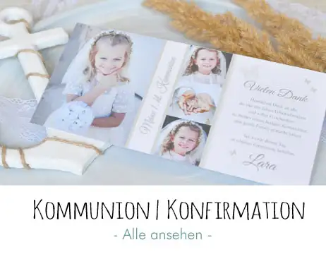 Einladungen Dankeskarten Kommunion Konfirmation