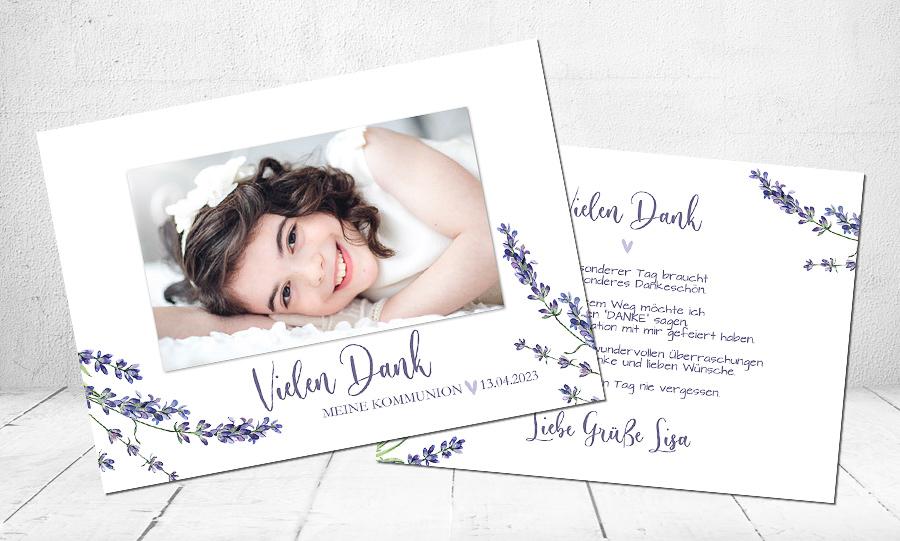 Koko Paper Co Dankeskarten Mit Lavendel-Motiv – 25 Karten + Umschläge, 14x10,8 Cm